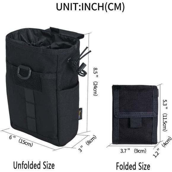 Molle Dump Pouch Drawstring Magazine Utility Pouch Folding Dump Pouch Waist Bag - Picture 3 of 6